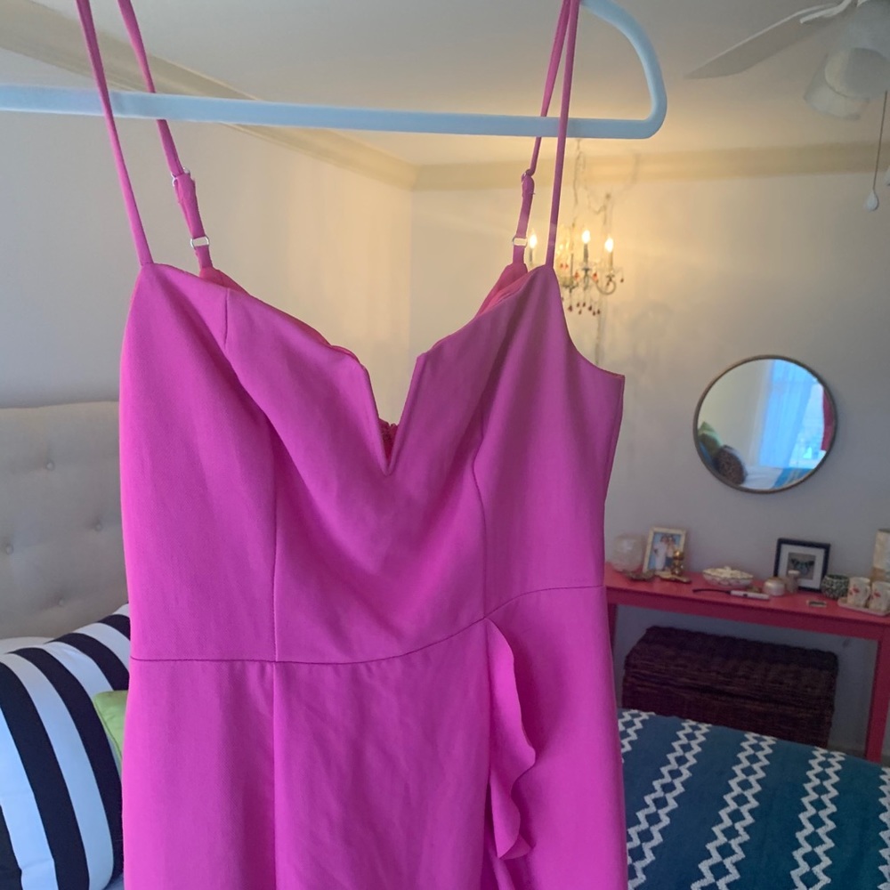 Hot pink midi dress